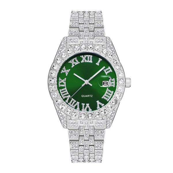 Luxury Diamond Watch for Men Custom Logo Production of Elegant Wrist Watches with Authentic and Fake Diamond Options - Beryl Watch