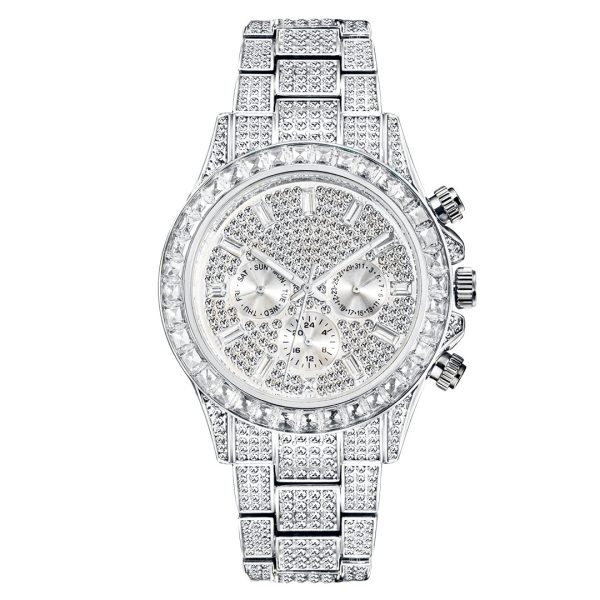 Gold and Blue Mens Diamond Watches Custom Logo Rolex and Ice Watch Styles Wholesale - Beryl Watch