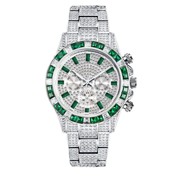 Gold and Blue Mens Diamond Watches Custom Logo Rolex and Ice Watch Styles Wholesale - Beryl Watch
