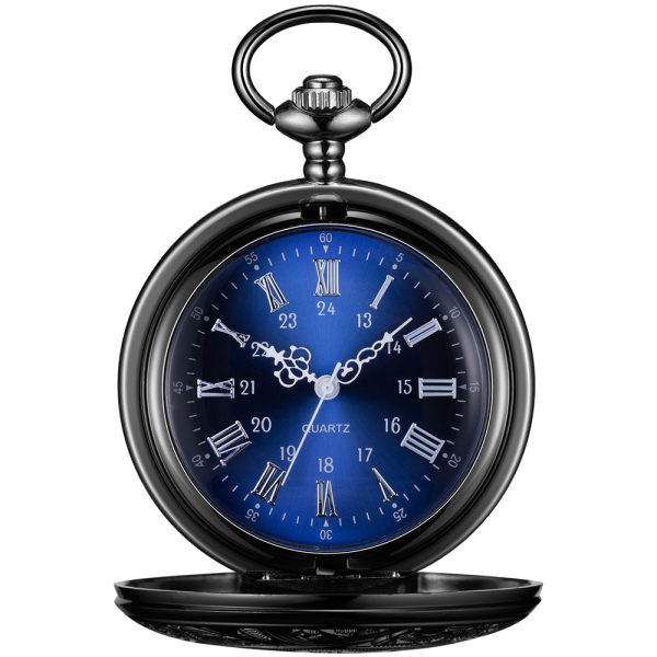 Custom logo hunter quartz pocket watch in gold for men - Beryl Watch