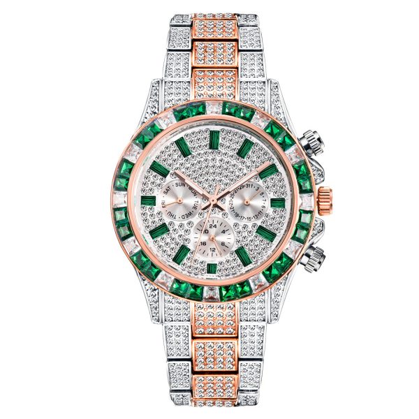 Gold and Blue Mens Diamond Watches Custom Logo Rolex and Ice Watch Styles Wholesale - Beryl Watch