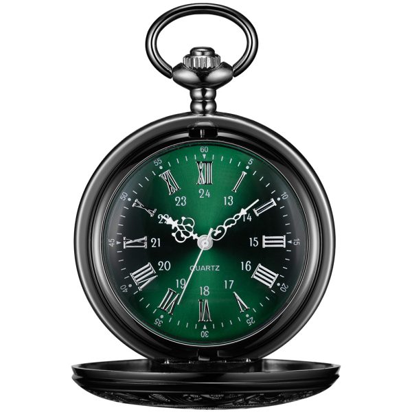 Custom logo hunter quartz pocket watch in gold for men - Beryl Watch