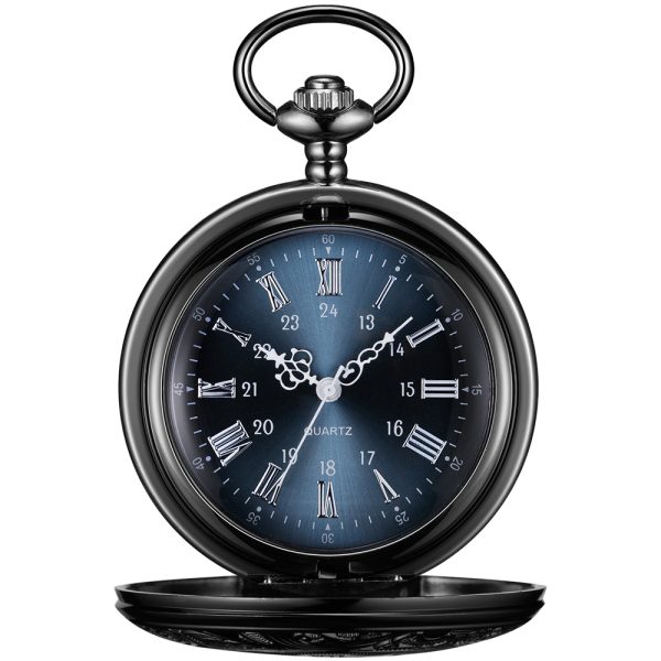 Custom logo hunter quartz pocket watch in gold for men - Beryl Watch