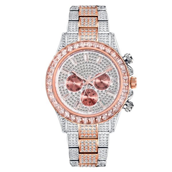 Gold and Blue Mens Diamond Watches Custom Logo Rolex and Ice Watch Styles Wholesale - Beryl Watch