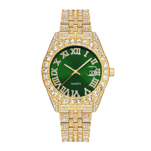 Luxury Diamond Watch for Men Custom Logo Production of Elegant Wrist Watches with Authentic and Fake Diamond Options - Beryl Watch