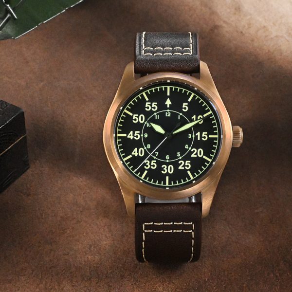 Custom Made Bronze Wrist Watch for Men with Classic Style and Automatic Logo - Beryl Watch