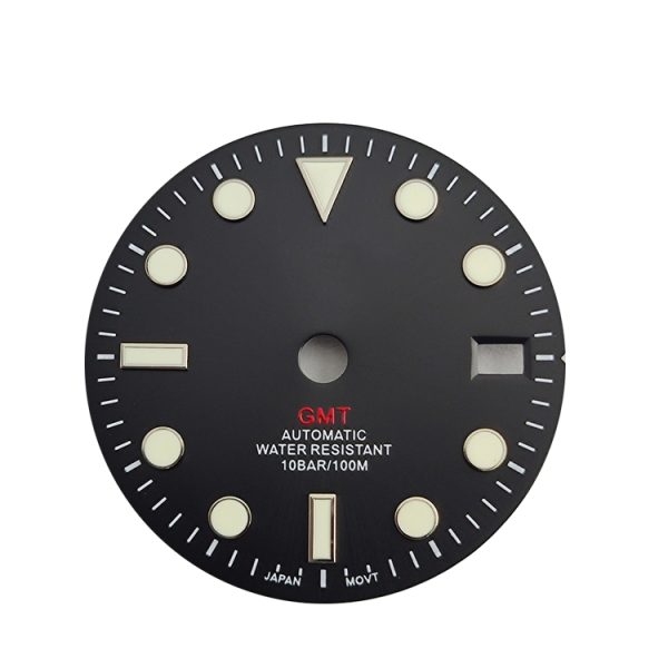 watch dial in black customized logo for gmt watches 28.5mm 35mm high quality - Beryl Watch
