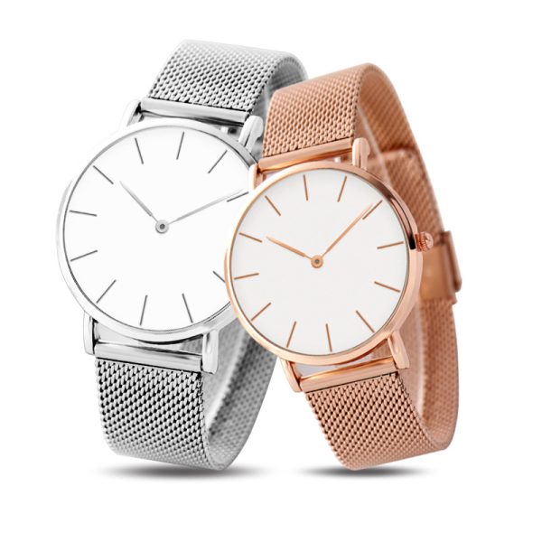 Custom wrist lovers watches with 316L stainless steel mesh band for men and women - Beryl Watch