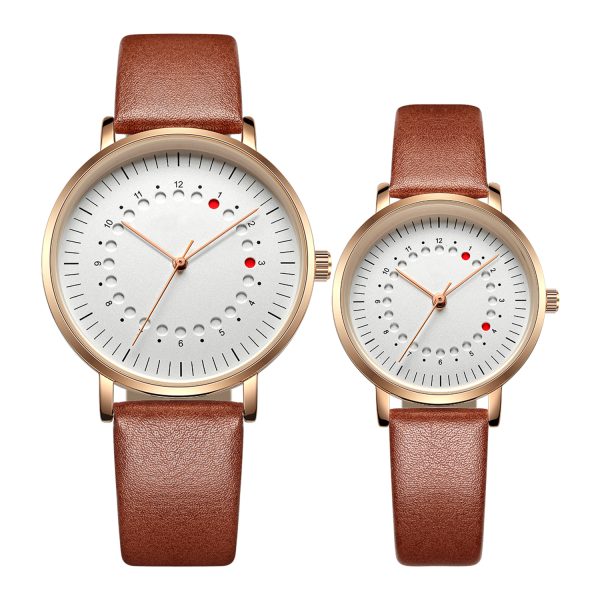 Custom made couple wrist watches set with stainless steel watch case for man and women - Beryl Watch