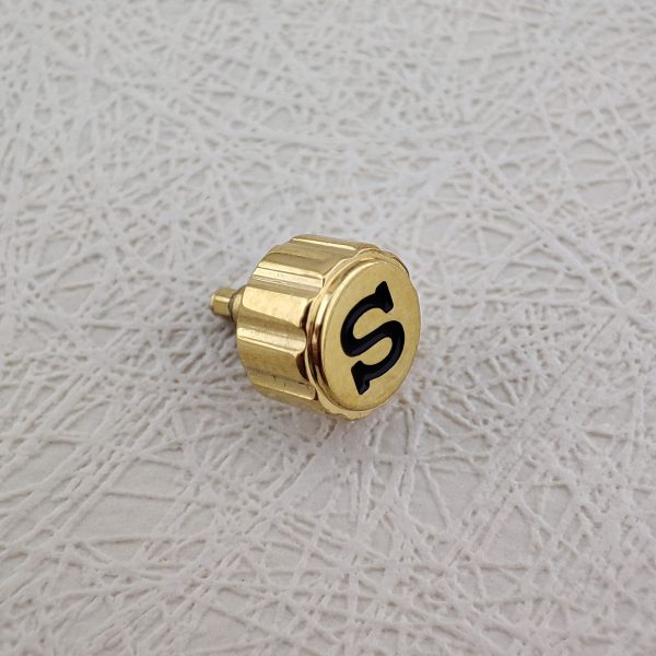 Custom screw watch crown parts engraved logo waterproof stainless steel polished - Beryl Watch