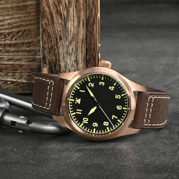 Custom Made Bronze Wrist Watch for Men with Classic Style and Automatic Logo - Beryl Watch