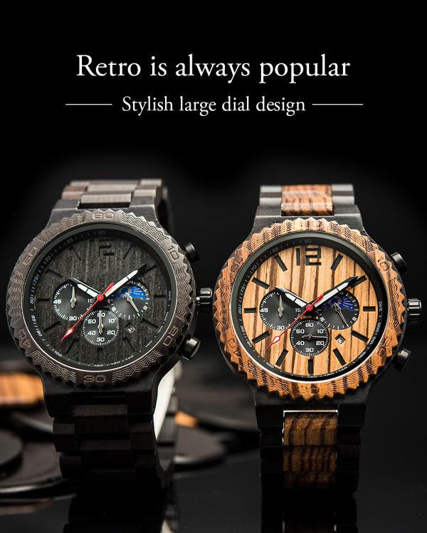 custom wooden strap watches for man with mul functions - Beryl Watch