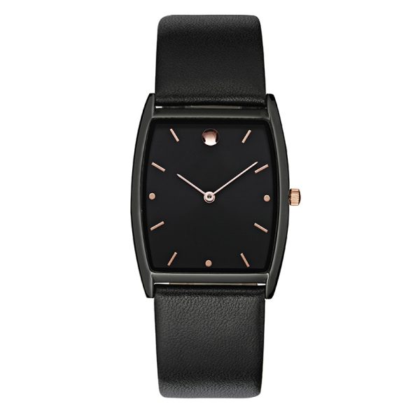 Custom rectangle minimalistic watch for women with genuine leather strap - Beryl Watch