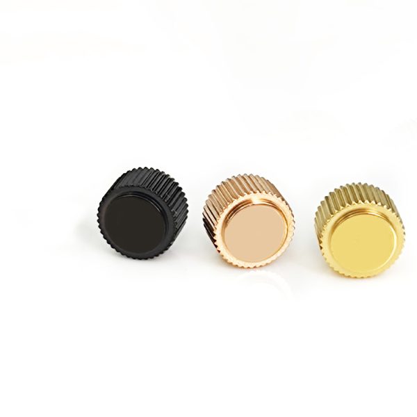 Custom screw down watch crown waterproof with logo in black silver rose gold - Beryl Watch