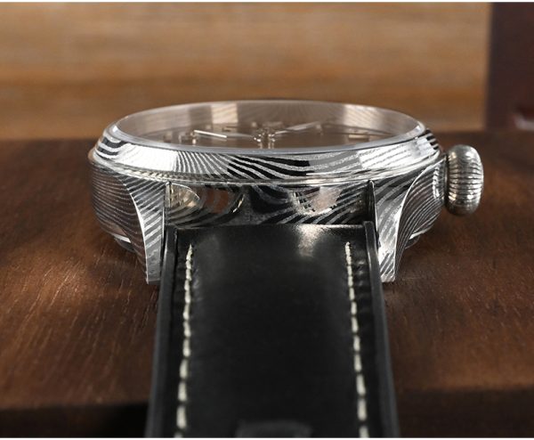 Custom Damascus Steel Watch Case for Luxury Watches with Logo Branding - Beryl Watch