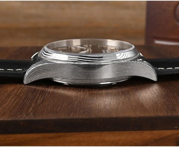 Custom Damascus Steel Watch Case for Luxury Watches with Logo Branding - Beryl Watch