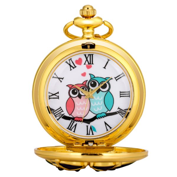 Custom logo pocket vintage quartz watch productions with keychain and eagle pattern - Beryl Watch