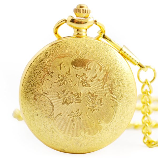 Custom logo hunter quartz pocket watch in gold for men - Beryl Watch