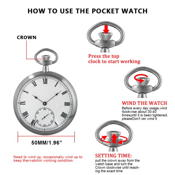Custom classic mechanical pocket watch with modern design for men - Beryl Watch