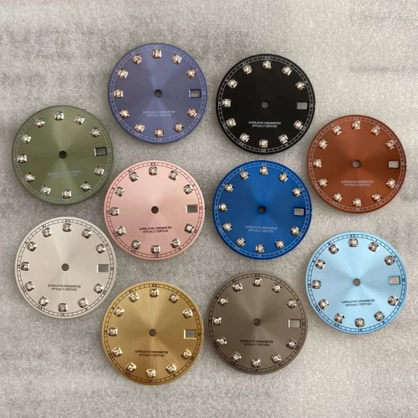 Custom Watch Dial Factory Wholesale Female Luxury Diamond Dial Spare Parts 28.5mm Seiko Quality - Beryl Watch