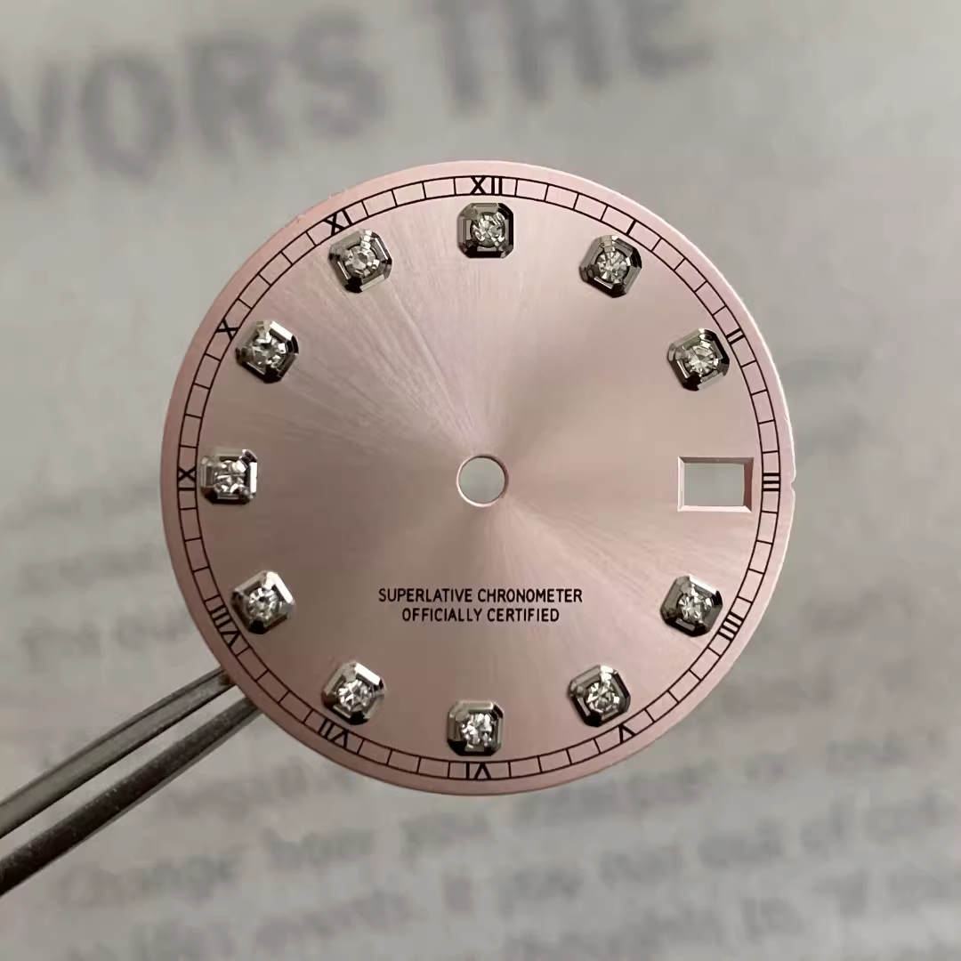 Custom Watch Dial Factory Wholesale Female Luxury Diamond Dial Spare Parts 28.5mm Seiko Quality - Beryl Watch