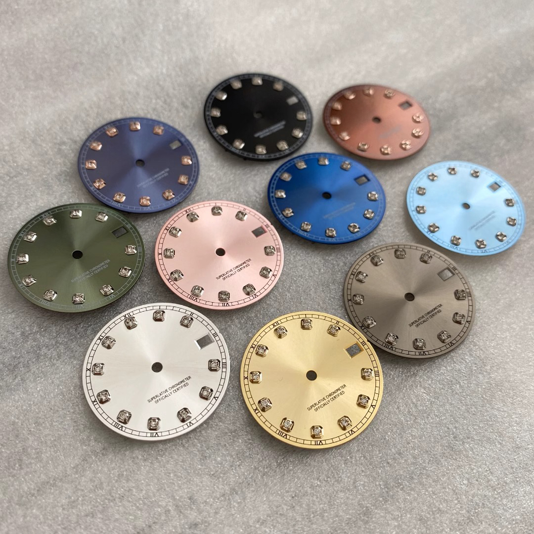 Custom Watch Dial Factory Wholesale Female Luxury Diamond Dial Spare Parts 28.5mm Seiko Quality - Beryl Watch