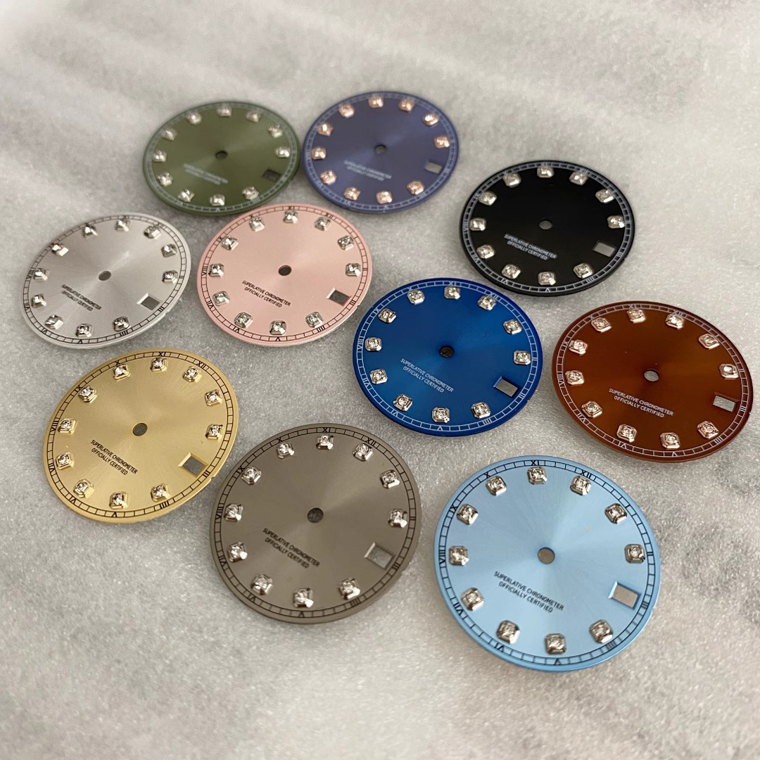 Custom Watch Dial Factory Wholesale Female Luxury Diamond Dial Spare Parts 28.5mm Seiko Quality - Beryl Watch