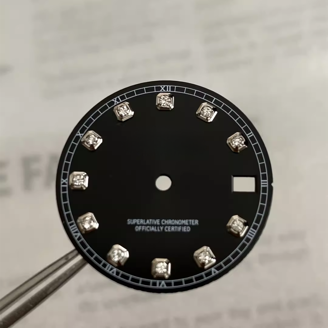 Custom Watch Dial Factory Wholesale Female Luxury Diamond Dial Spare Parts 28.5mm Seiko Quality - Beryl Watch