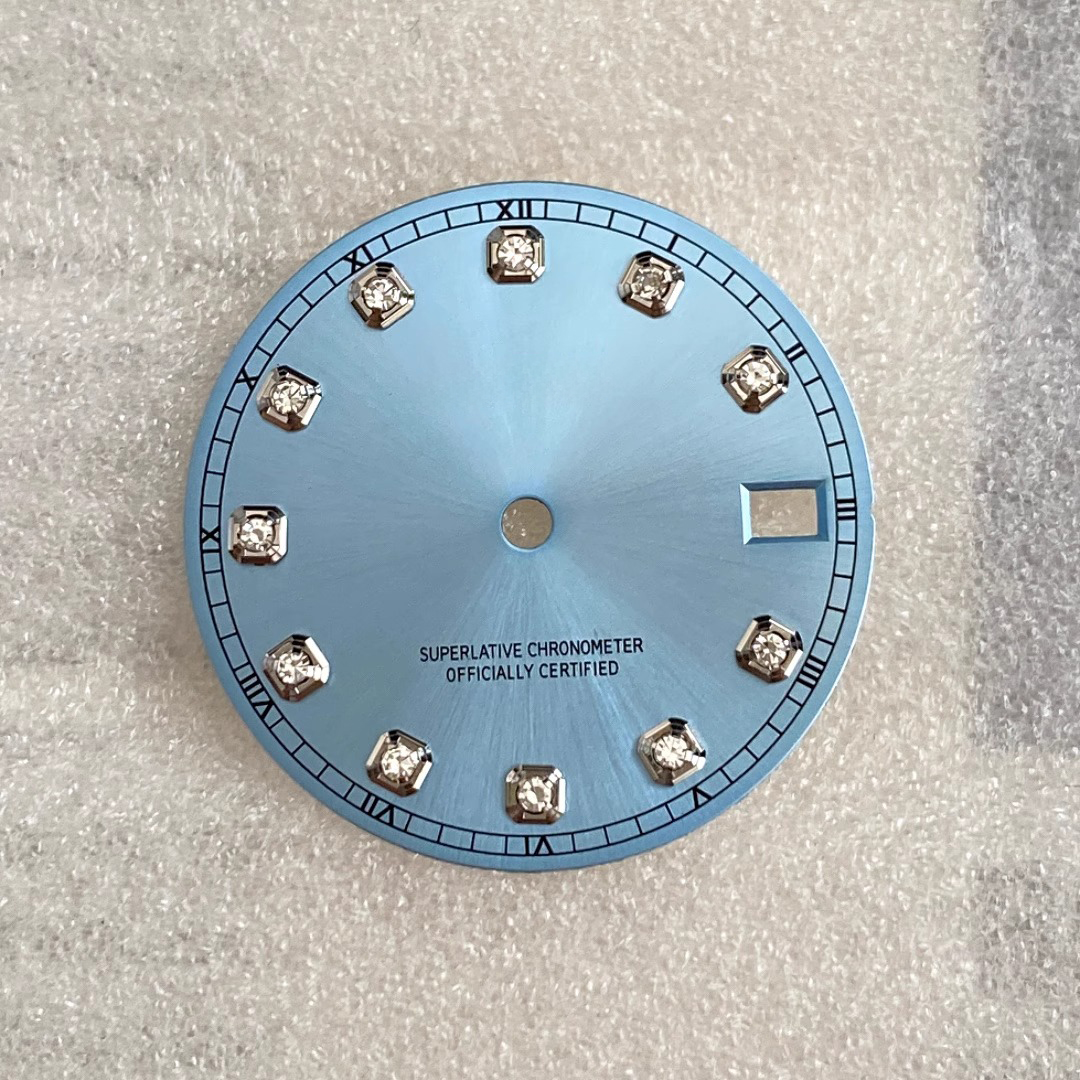 Custom Watch Dial Factory Wholesale Female Luxury Diamond Dial Spare Parts 28.5mm Seiko Quality - Beryl Watch